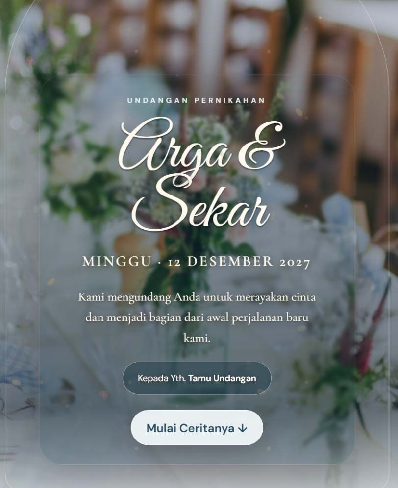 Template undangan pernikahan digital Template Serene Blue Garden